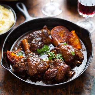 Slow-cooked Asian-style lamb shanks