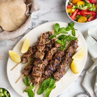 Greek lamb souvlaki and easy homemade pita