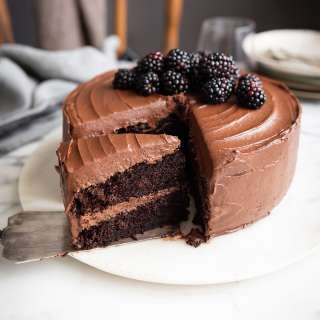 Red Wine Chocolate Cake with Fudgy Chocolate Frosting