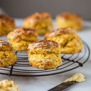 Butternut scones with cheese and chives