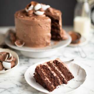 A decadent chocolate cake