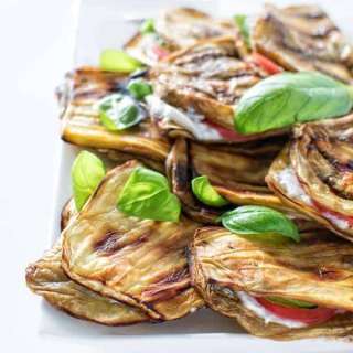EASY EGGPLANT WITH GOAT CHEESE AND BASIL
