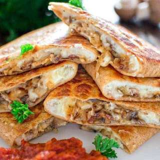 Mashed Potato Mushroom Quesadilla