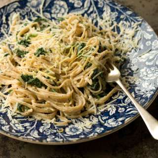 Perfect lemony spinach carbanara