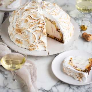 Panettone ice cream bombe baked Alaska