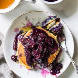 Blueberry Coconut Flour Pancakes for One