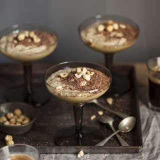 White chocolate and coffee mousse