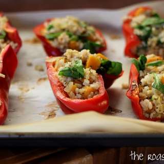 Butternut Squash & Brown Rice Stuffed Bell Peppers