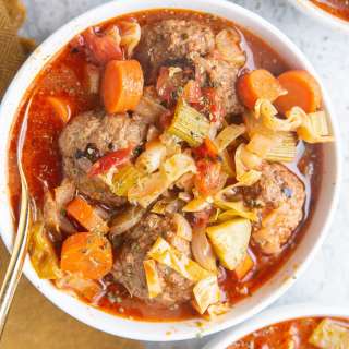 Sicilian Meatball Soup with Cabbage