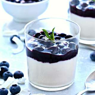 Coconut Panna Cotta with Blueberry Sauce (Dairy-Free)
