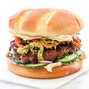 Korean BBQ Burgers 3 Ways with Spicy Asian Slaw