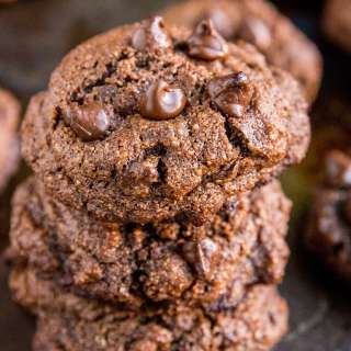 Keto Double Chocolate Chip Cookies