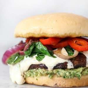Portobello Mushroom Burger with Avocado Chimichurri