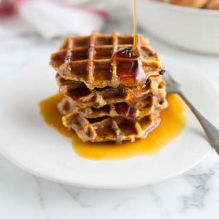 Hot cross bun french toast waffles