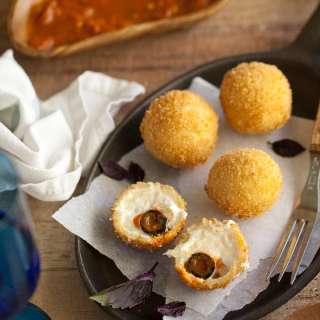 Spooky Fried Cheese Eyeballs