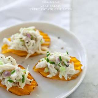 Crab Salad Sweet Potato Chip Bites and a Virtual Baby Shower