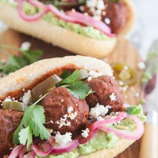Mexican Turkey Meatball Sandwiches with Avocado Smash