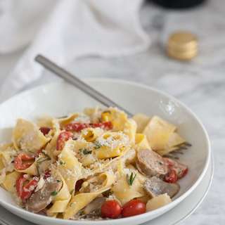 Sausage and Marsala Pappardelle