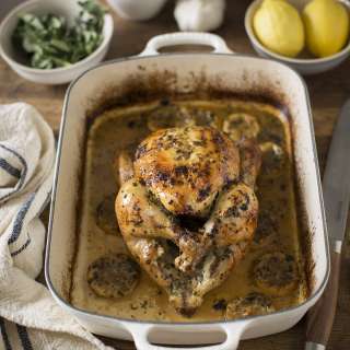 Roast chicken with lemon & oregano
