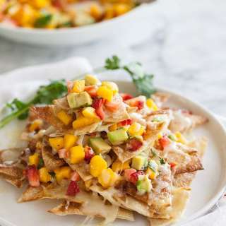 Dessert Nachos with Strawberry, Mango and Avocado Salsa