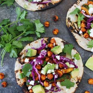 Grilled Zucchini Chickpea Tacos