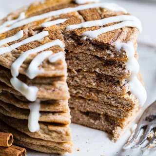 Cinnamon Roll Low Carb Keto Protein Pancakes