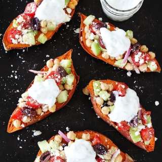Greek Stuffed Sweet Potatoes