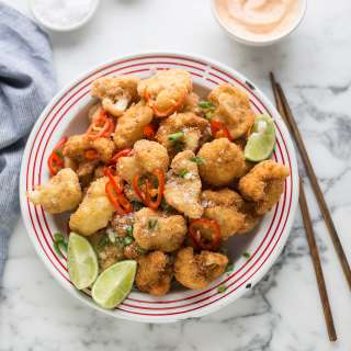 Bang bang cauliflower with a spicy dipping sauce