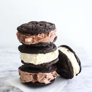 Double Chocolate Chip Cookie Ice Cream Sandwiches
