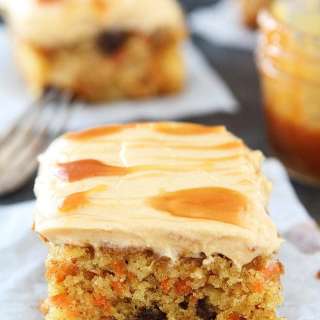 Easy Carrot Cake with Caramel Cream Cheese Frosting
