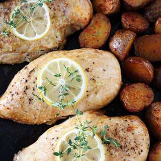 Sheet Pan Lemon Thyme Chicken with Smoked Paprika Potatoes