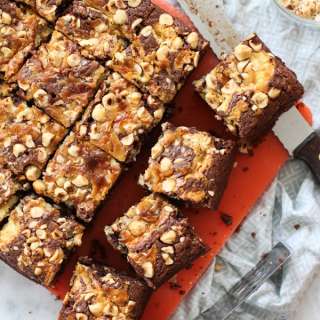 Swirled Mascarpone Brownies with Hazelnuts