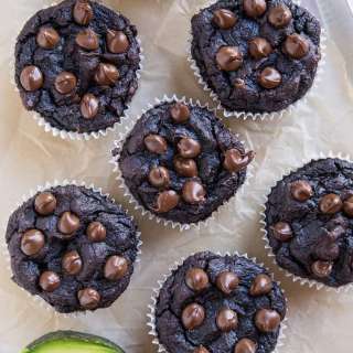Paleo Avocado Chocolate Muffins