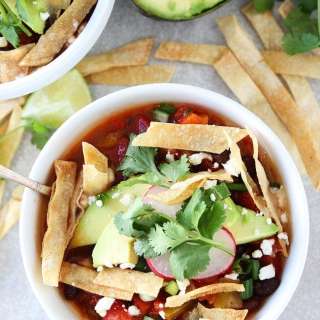 Slow Cooker Black Bean Tortilla Soup