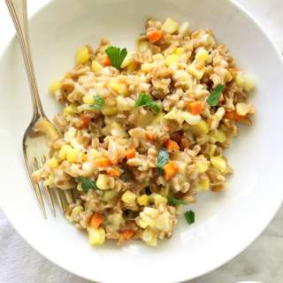 Sweet Corn, Gouda and Farro Risotto