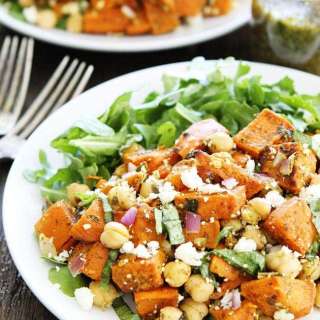 Sweet Potato Chickpea Salad with Pesto