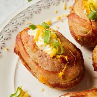 Bacon-wrapped Baked Potatoes