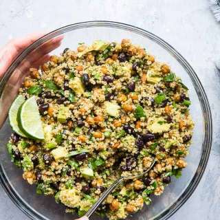 Quinoa Chickpea Avocado Salad with Black Beans