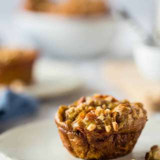 Egg Muffins with Maple Sweet Potato Noodles, Bacon and Almond Butter (Paleo + High protein + Low Carb)