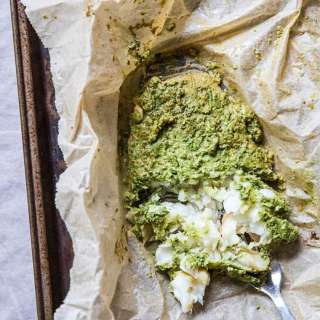 Fish en Papillote with Arugula Pepita Sauce