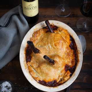 Lamb shank pie with red wine & rosemary