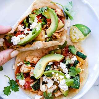 Shredded Chicken and Zucchini Tacos