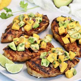 Grilled Chicken with Mango Avocado Salsa