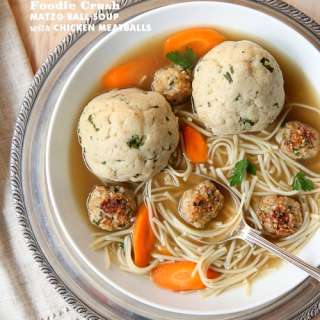Matzo Ball Soup with Chicken Meatballs