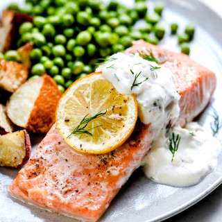 Oven Baked Salmon with Creme Fraiche
