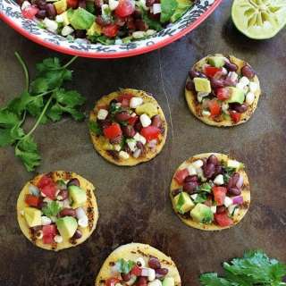 Grilled Polenta Rounds with Black Bean and Avocado Salsa