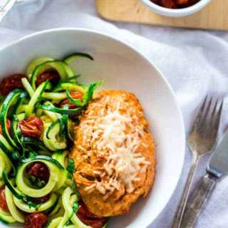 Sun-Dried Tomato Greek Yogurt Chicken and Zucchini Noodles