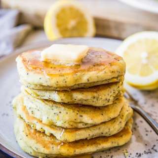 Vegan Lemon Poppy Seed Pancakes