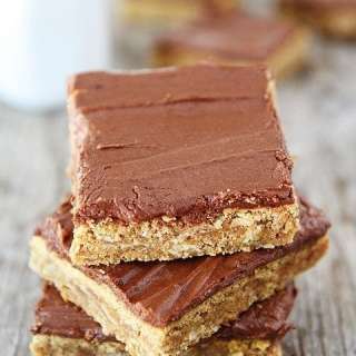 Peanut Butter Oatmeal Bars with Chocolate Frosting