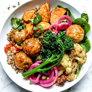 Buddha Bowls With Turkey Meatballs or Crispy Tofu